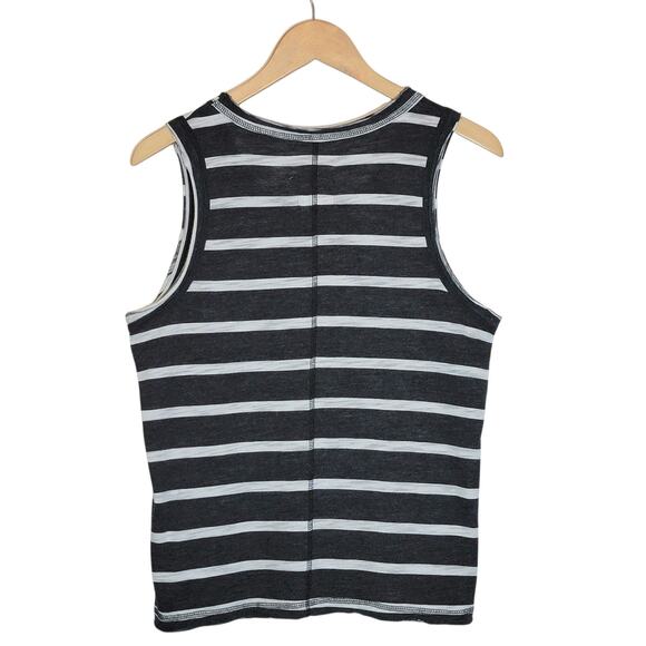 Chaser Black and White Stripe Tank Top Scoop Neck Soft Basic Casual Chic Comfy L - Picture 5 of 10